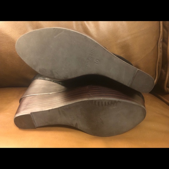 Matiko “ivy” black calf hair lace up wedge booties - Picture 7 of 8